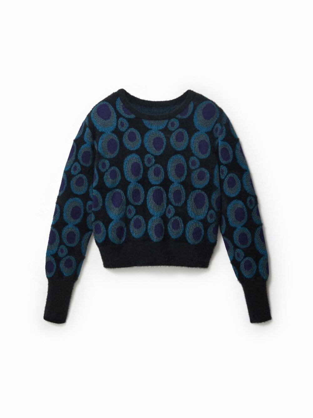 Desigual Plush Jacquard Knit Sweater